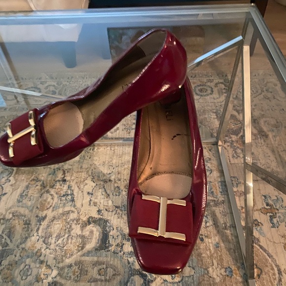 Vaneli Dark Red Patent Comfort Women's Block Heel - US 8 - 1.5 heel - Picture 2 of 6